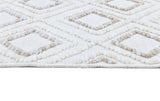 TIA 106 Microfiber Chenille Area Rug - Brown And Beige Bohemian Motif, High-Low Texture (1 Rug)
