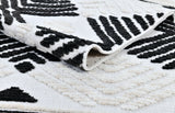 TIA 107 Microfiber Chenille Area Rug - Soft Cream, Beige Tones, Bohemian Black & Brown High-Low Motif (Anthracite)