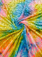 Tie Dye Damask Burnt Out Stretch Velvet Fabric - Tie Dye Damask, 58" Width (1 Yard)