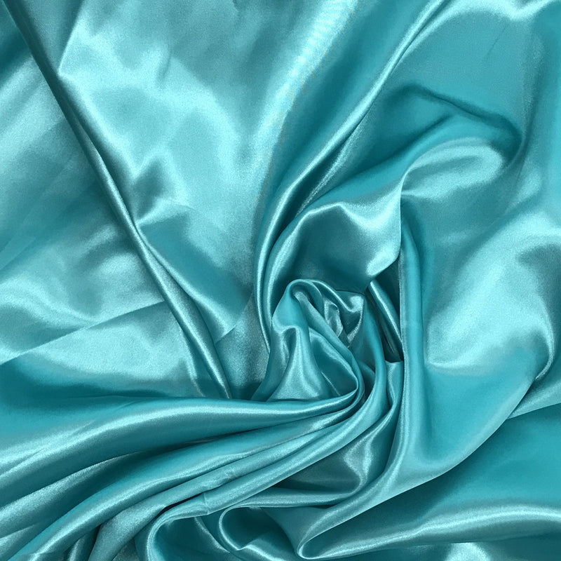 Tiff Blue Polyester Satin Fabric - Blue, 58"-60" Width (1 Yard)