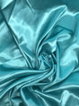 Tiff Blue Polyester Satin Fabric - Blue, 58"-60" Width (1 Yard)