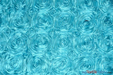 Rosette Satin Polyester Fabric - 3D Satin Floral Embroidery, 52/54" Width (Yards, Bolts, Sample Swatch)