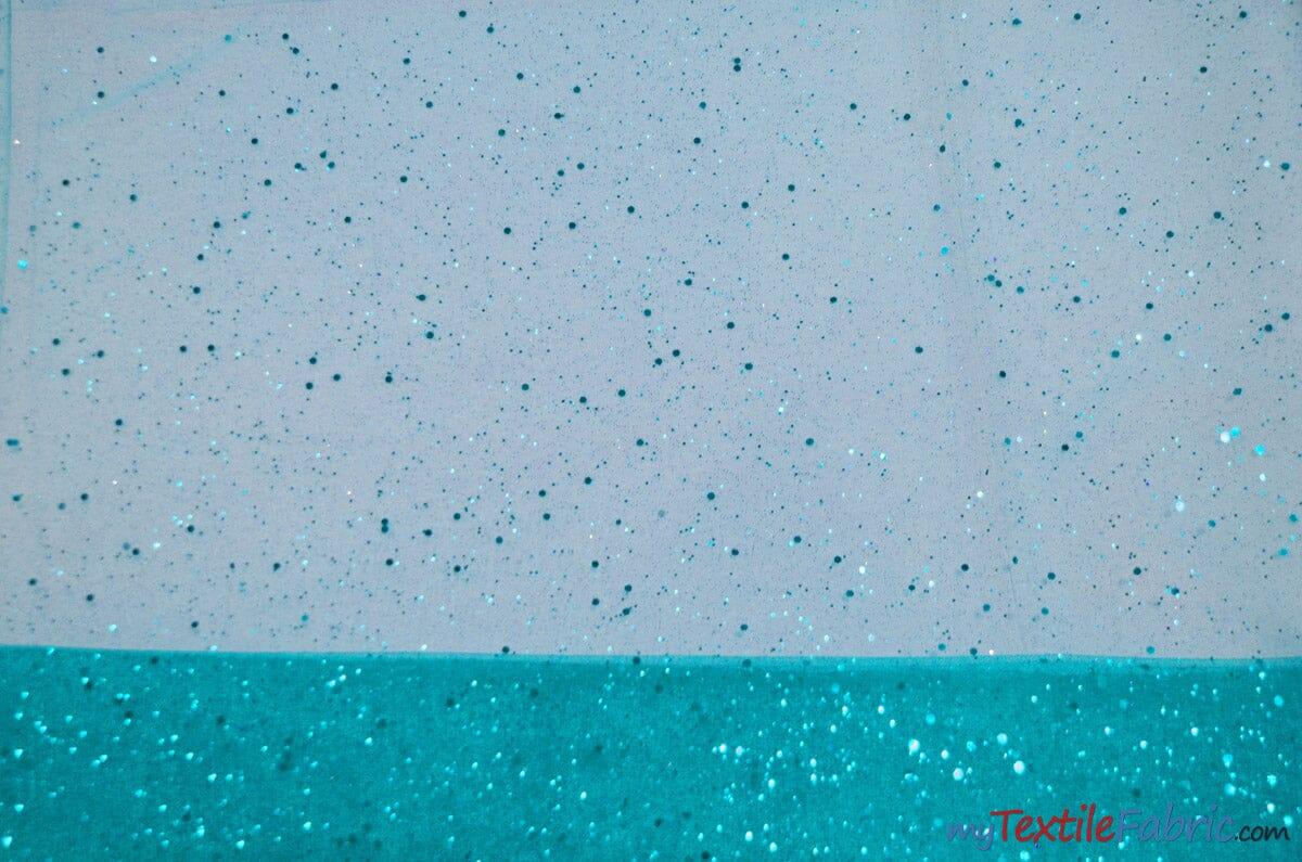 Tulle Glitter With Sequins Polyester Fabric - Glitter Embellished Sheer Tulle, Multiple Colors, 58/60" Width (1 Yard)