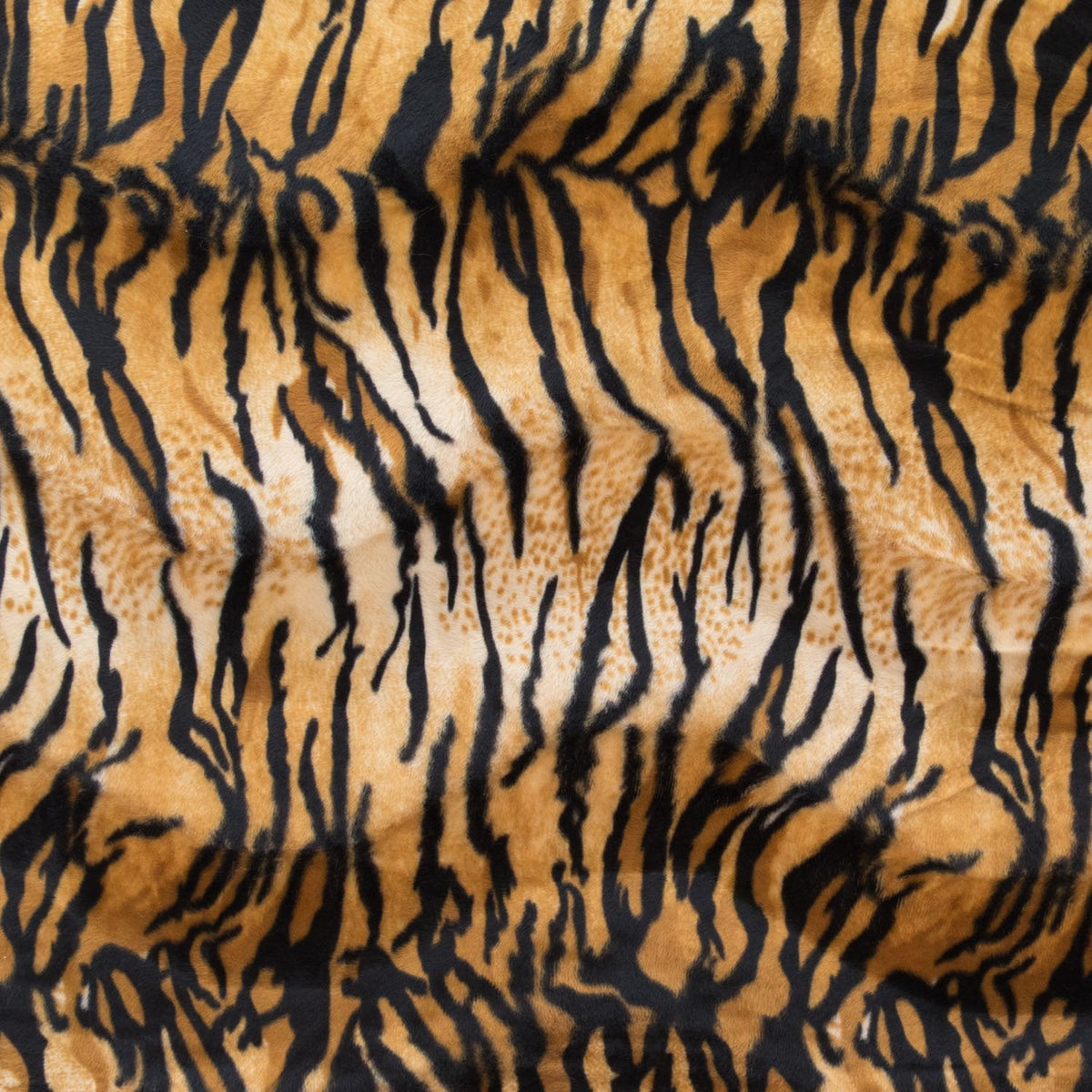 Gold Velboa Fur Tiger Animal Short Pile Fabric,