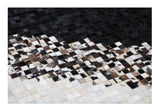 Tikkul Black And White Patchwork Cowhide Leather Fabric - Black/White, Earth-Tone Checkers, 5' X 7' (1 Unit)