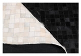 Tikkul Black And White Patchwork Cowhide Leather Fabric - Black/White, Earth-Tone Checkers, 5' X 7' (1 Unit)