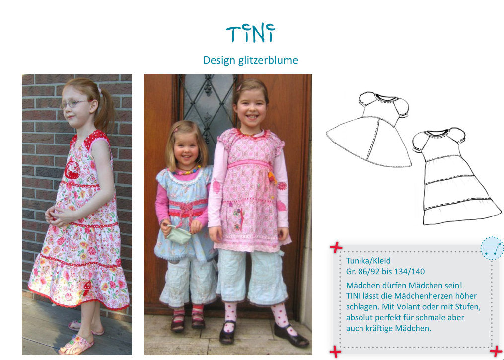 Sewing Pattern Tini Peasant Blouse and Dress by Farbenmix
