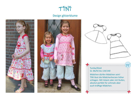 Sewing Pattern Tini Peasant Blouse and Dress by Farbenmix