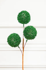 18" Green Tinsel Ball Pick