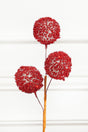 18" Red Tinsel Ball Pick