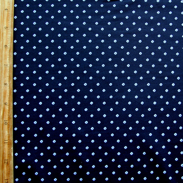 Nylon Lycra Swim Knit Tiny Lavender Diamonds on Dark Navy