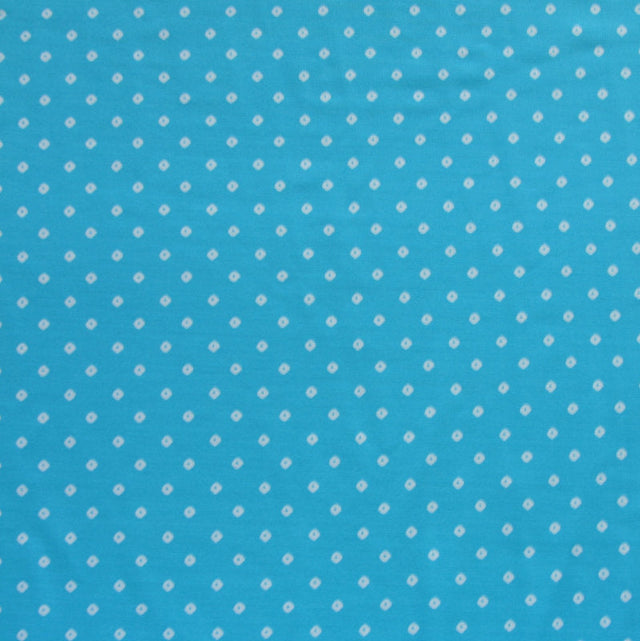 Swim Knit Tiny White Diamonds Turquoise Blue 18" Remnant