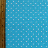 Swim Knit Tiny White Diamonds Turquoise Blue 18" Remnant