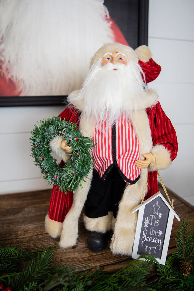 16” Santa Figure "Tis The Season" Sign