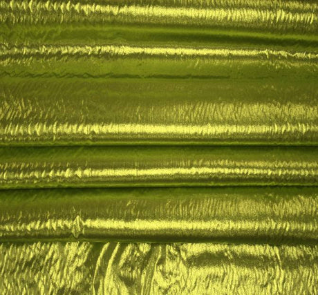 Tissue Lame Solid Lime Nylon Metallic Fabric - Lime, Solid, 44/45" Width (1 Yard)
