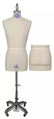 Dress Form 100% Linen Pinnable with Hip for Draping - Industry Pro 607Y