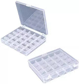 Bobbin Organizer Box Plastic Holds 25 SA156 Bobbins - Portable Snap-Tight Lid