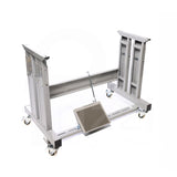 Industrial Sewing Table Frame Assembly with Locking Caster Wheels - Adjustable T-Leg