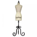 Miniature Half Scale Ladies Dress Form Pinnable Linen - 17 in