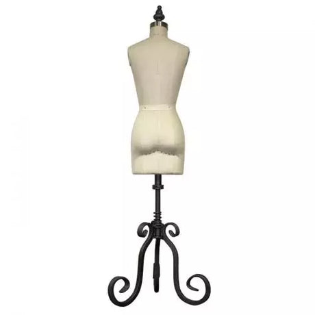 Miniature Half Scale Ladies Dress Form Pinnable Linen - 17 in