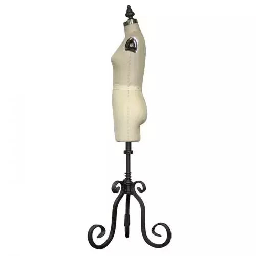 Miniature Half Scale Ladies Dress Form Pinnable Linen - 17 in