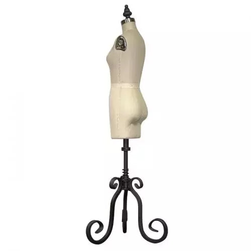 Miniature Half Scale Ladies Dress Form Pinnable Linen - 17 in