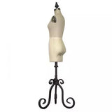 Miniature Half Scale Ladies Dress Form Pinnable Linen - 17 in
