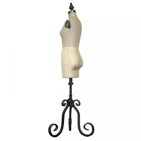 Miniature Half Scale Ladies Dress Form Pinnable Linen - 17 in