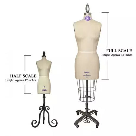 Miniature Half Scale Ladies Dress Form Pinnable Linen - 17 in