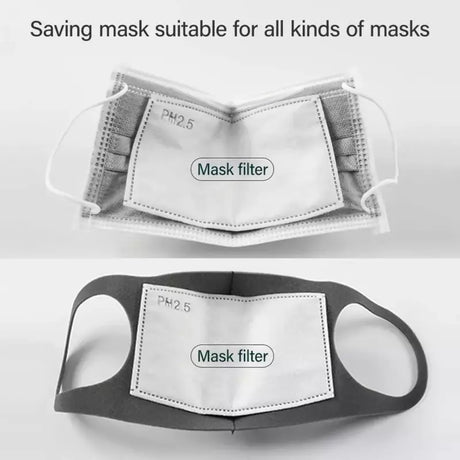 PM2.5 Activated Carbon Face Mask Filters - 5-Layer Adult Size