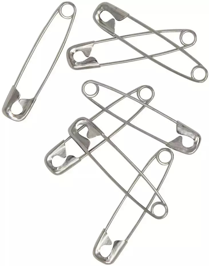 Safety Pins Nickel-Plated Steel Heavy-Duty for Quilting & Crafts - Size #3