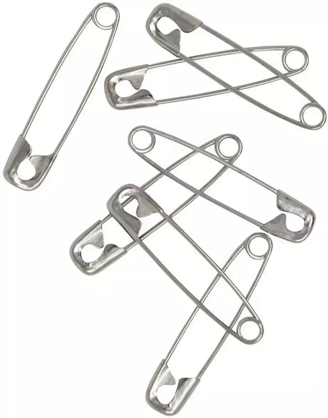 Safety Pins Nickel-Plated Steel Heavy-Duty for Quilting & Crafts - Size #3