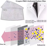 PM2.5 Activated Carbon Face Mask Filters - 5-Layer Adult Size