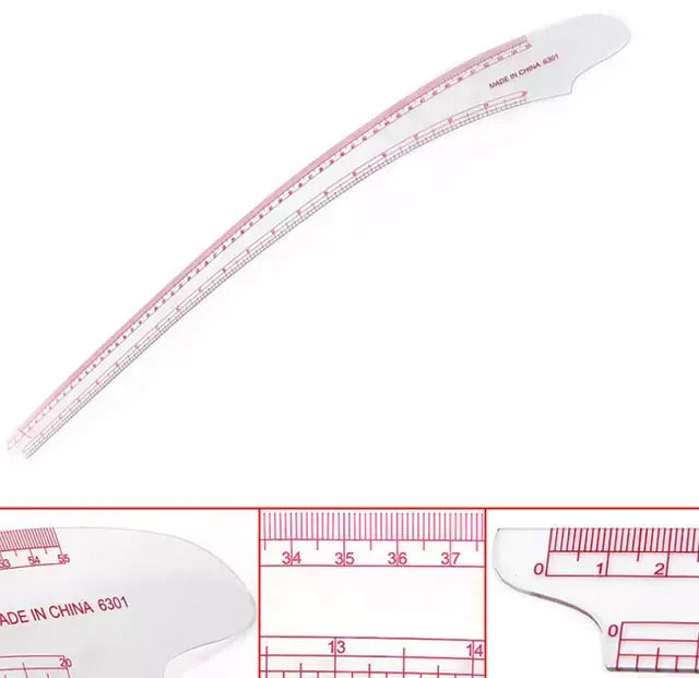 French Curve Clear Plastic Ruler for Pattern Making - 20"