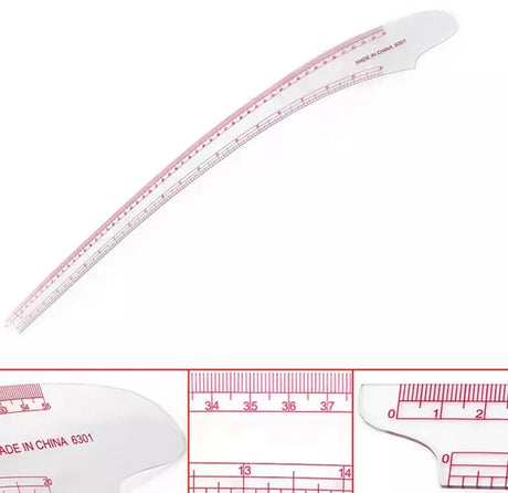French Curve Clear Plastic Ruler for Pattern Making - 20"