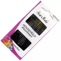Magnetic Needle Case Gold Plated Sewing Needles - 12 Assorted Hand Needles