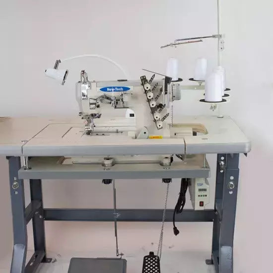 Coverstitch Industrial Sewing Machine 3-Needle 5-Thread Direct Drive - Built-in Servo Motor