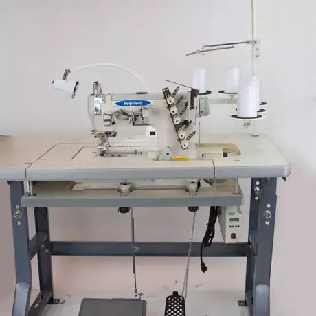 Coverstitch Industrial Sewing Machine 3-Needle 5-Thread Direct Drive - Built-in Servo Motor