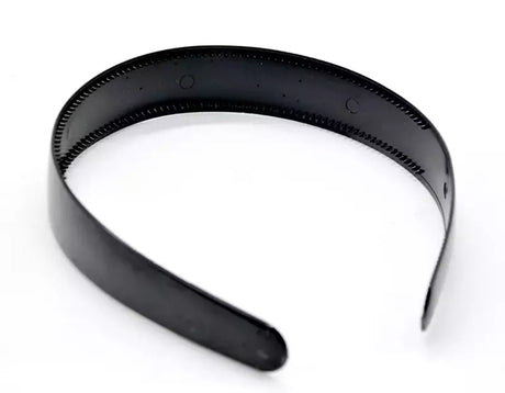 Headbands Black Plastic Inner Teeth for Hair Accessories - 12 Pack
