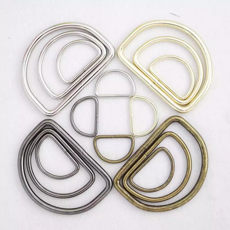 D-Ring Welded Metal Ring Durable Hardware for Bags - 1/2" to 2"
