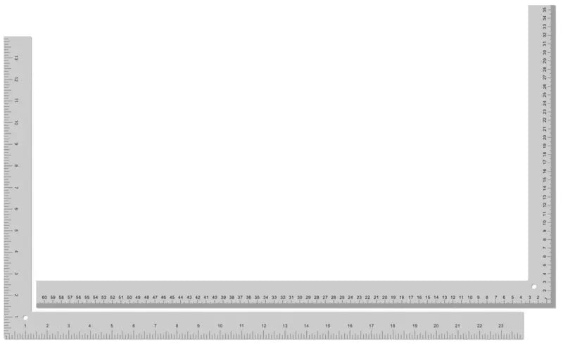 Aluminium L-Square Ruler Precision Measuring Tool - Inch or Metric