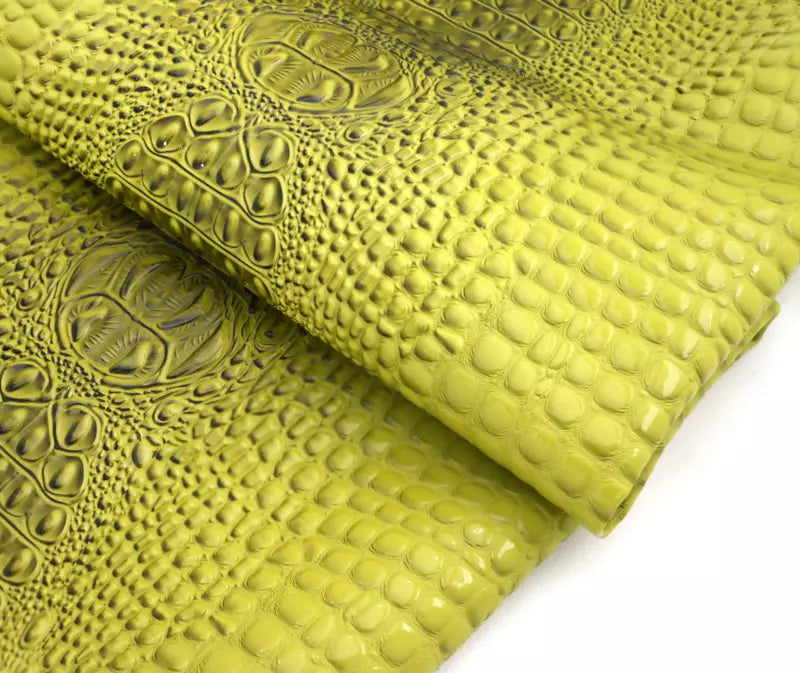 Faux Crocodile Vinyl Upholstery Fabric Glossy 54" Wide - By the Yard