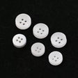 White Resin Buttons Durable for Shirts & DIY Crafts - 14L/16L