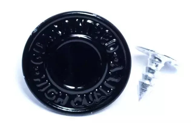 Jean Button Rivets Text Design Heavy-Duty for Denim, Leather & Canvas - 5 Finishes
