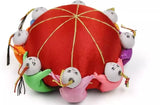Pin Cushion Traditional Chinese Style Colorful Sewing Notions - 3 3/4" Diameter