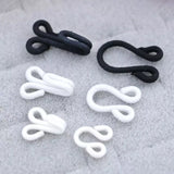Hook & Eye Nylon Covered Fasteners for Garments - White/Black