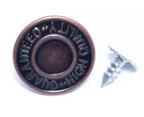 Jean Button Rivets Text Design Heavy-Duty for Denim, Leather & Canvas - 5 Finishes