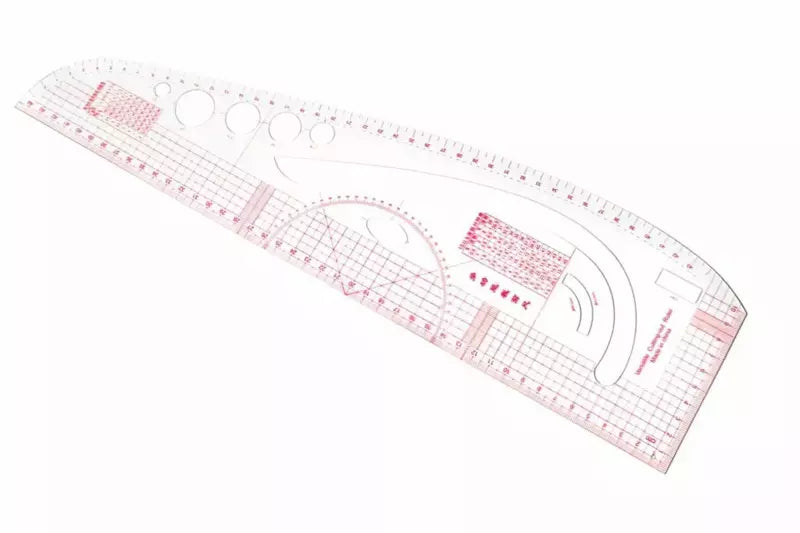 Cutting-Out Ruler Metric Versatile Pattern Tool - 45cm x 10cm