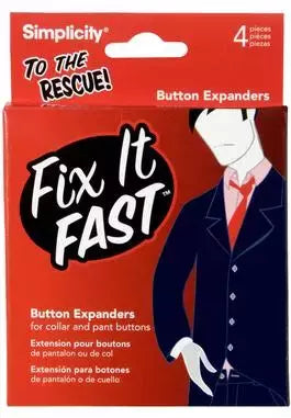 Button Expanders Clip-On Comfort for Collars and Waistbands - 8 pc