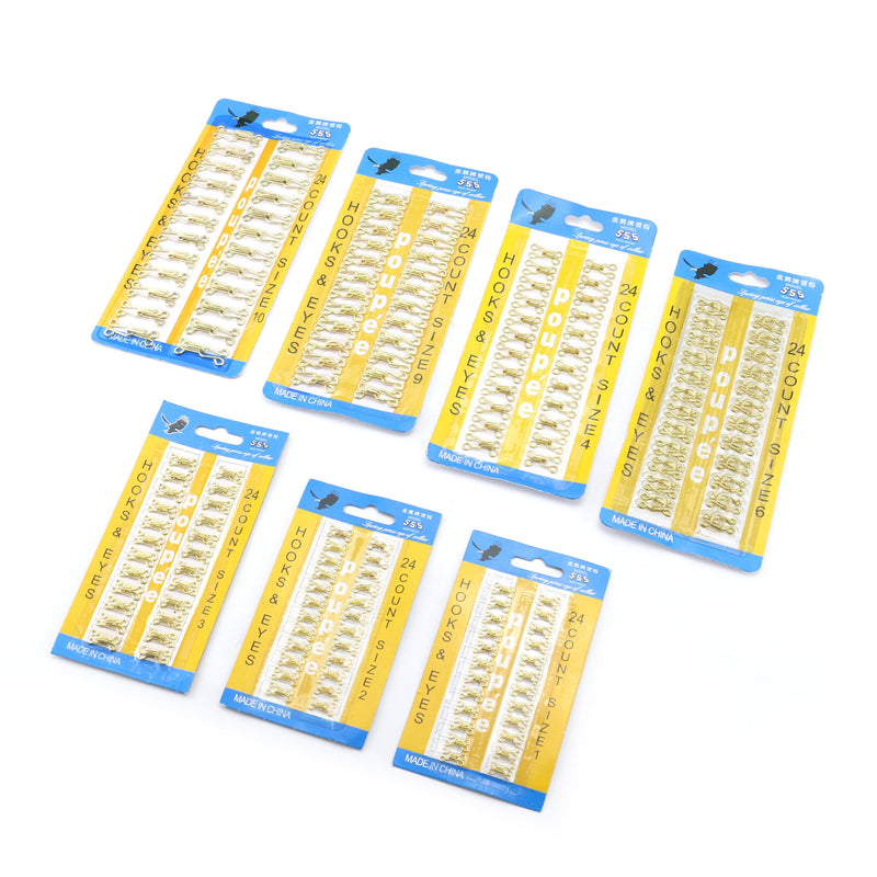 Hook & Eye Metal Fasteners Durable Sewing Closure for Garments - Size #0